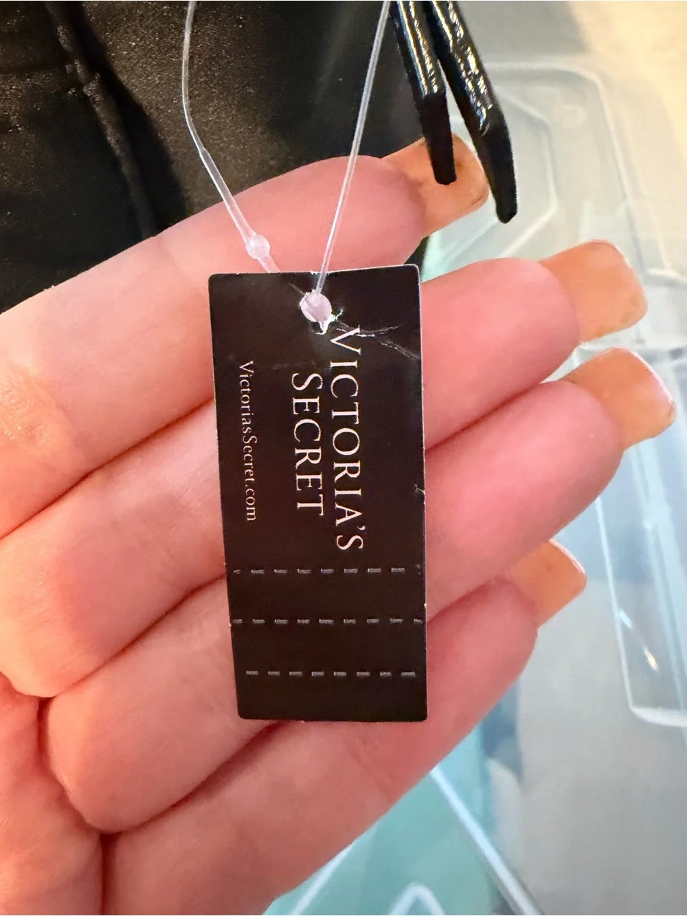 Victoria's Secret Black Travel Bra/Toiletry Bag with Iridescent VS Monogram